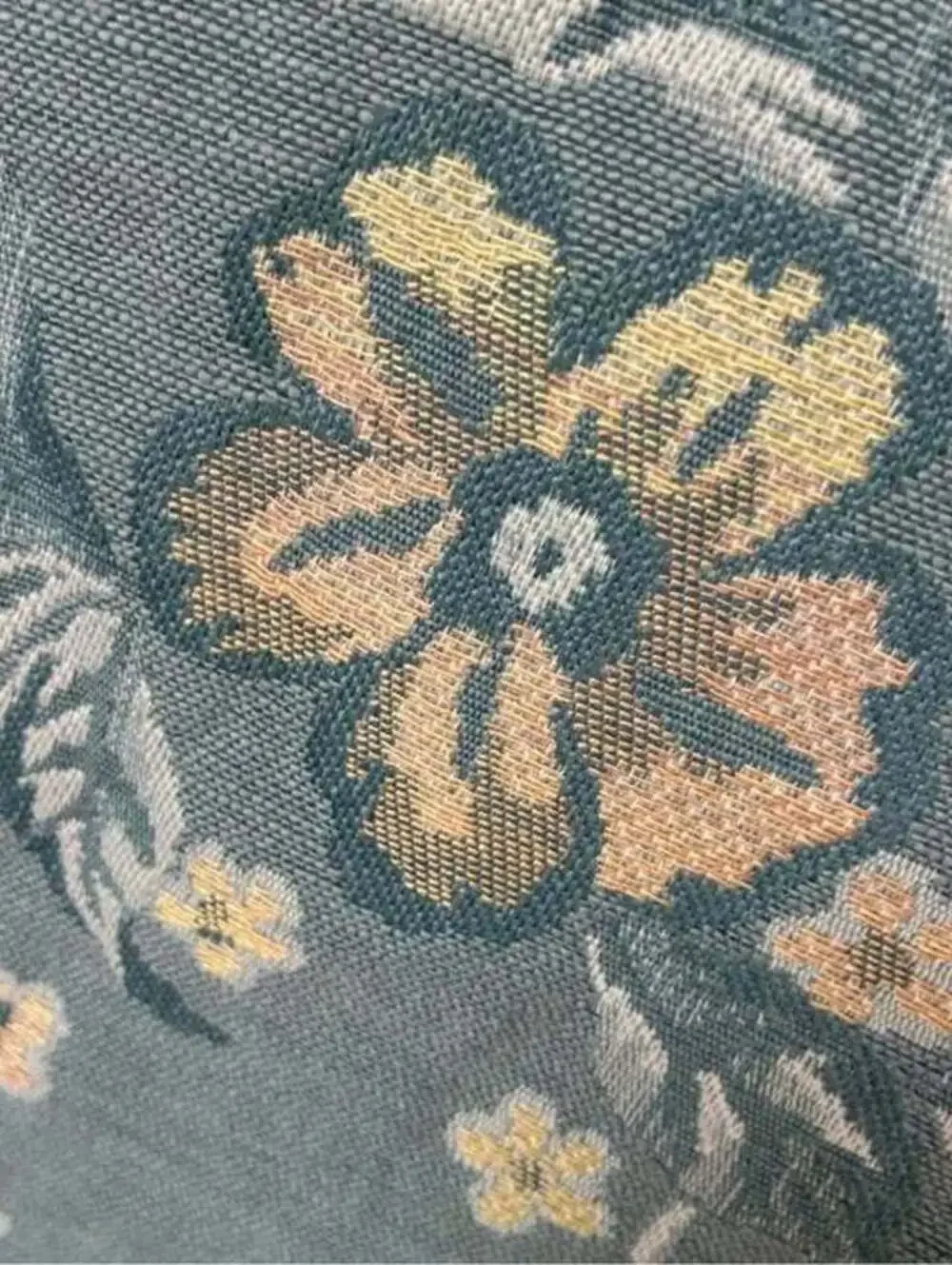 Vintage Blue Floral Quilted Tablecloth